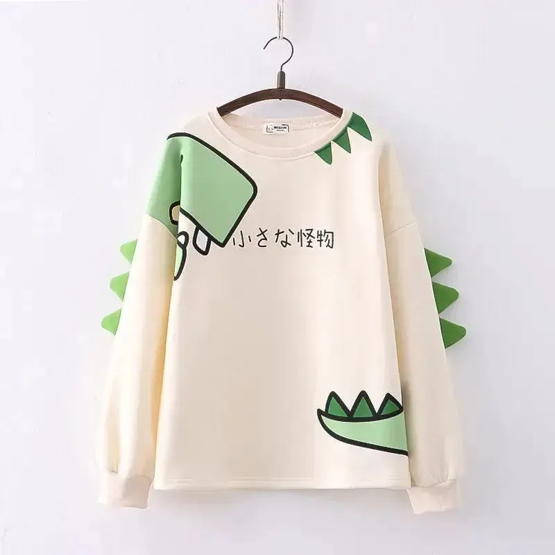 Fleece-lined Thickened Crew Neck Pullover Sweatshirt