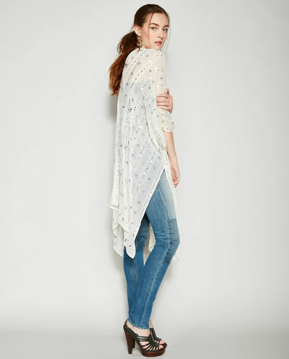 FORTUNA IVORY SILK KIMONO