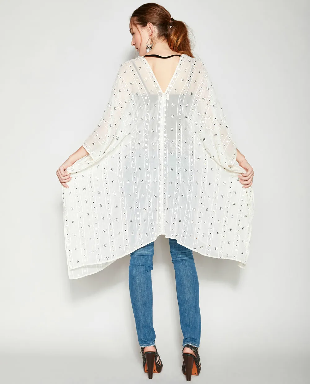 FORTUNA IVORY SILK KIMONO