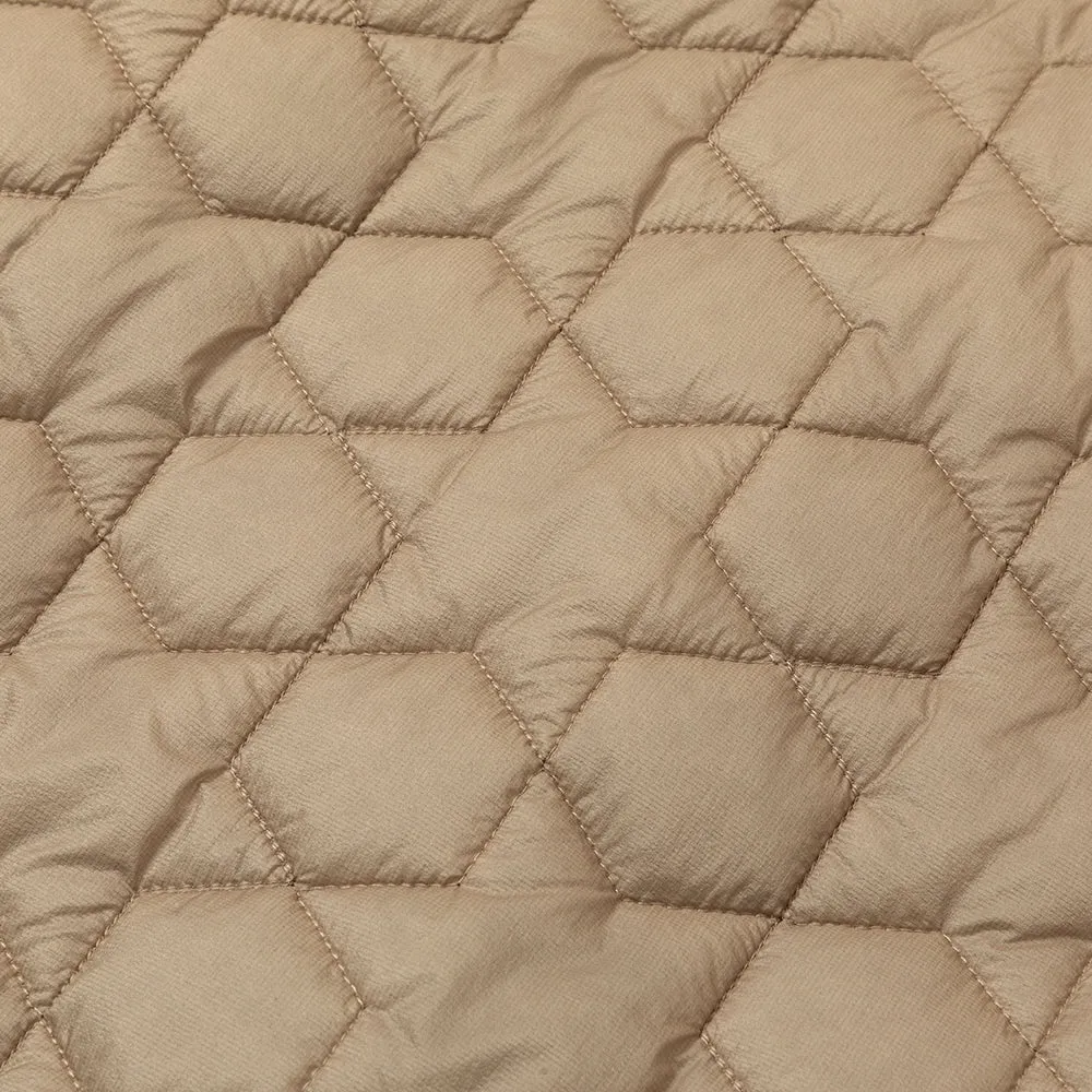 GEOMETRIC PATTERN QUILTING NO COLLAR OVER COAT