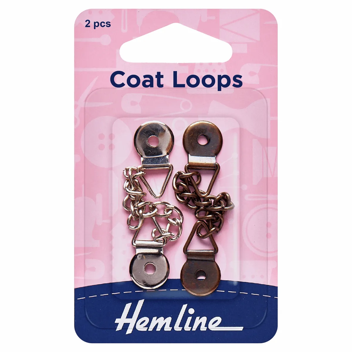 Hemline Bronze/Nickel Coat Loops (Pack of 2)