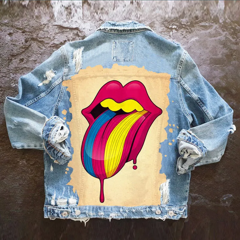 Hip Hop Loose Denim Lapel Jacket