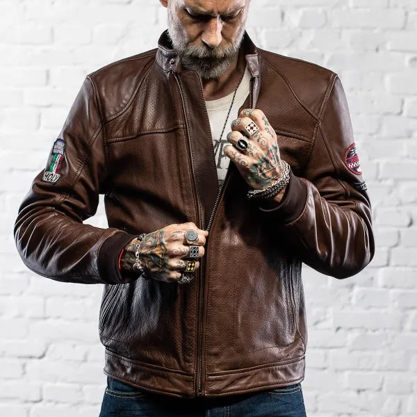 Holyfreedom Due Brown Leather Jacket