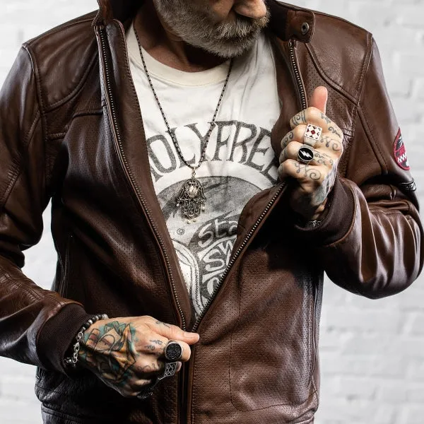 Holyfreedom Due Brown Leather Jacket