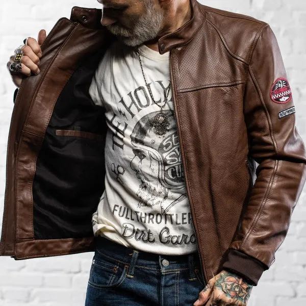 Holyfreedom Due Brown Leather Jacket