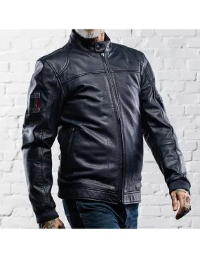 Holyfreedom Due Dark Blue Leather Jacket