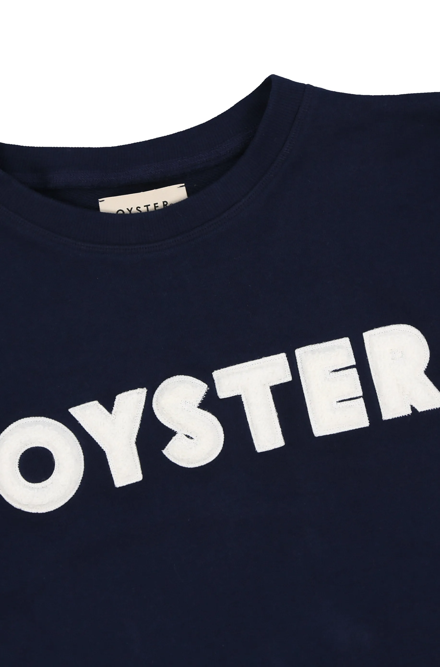 I Oyster logo chenille crewneck sweatshirt ( navy )