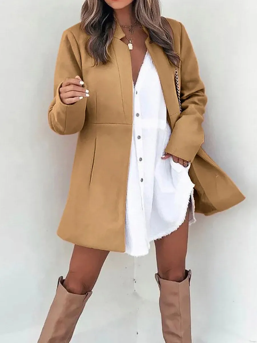 iForgirls Retro Pocketed Heather Coat