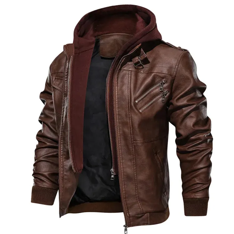 KB New Men's Leather Jackets Autumn Casual Motorcycle PU Jacket Biker Leather Coats Brand Clothing EU Size SA722