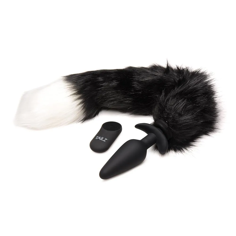 Large Vibrating Anal Plug with Interchangeable Fox Tail