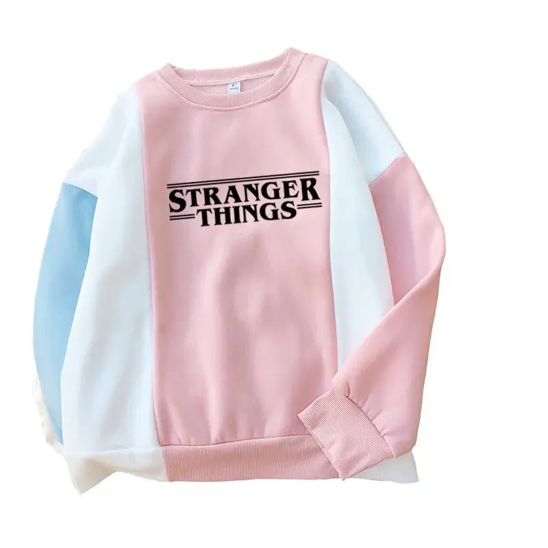 Letter Fleece Colorblock Sweatshirt