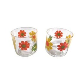 Libbey Mid-Century Retro Flower Power Glasses (Set of 2)