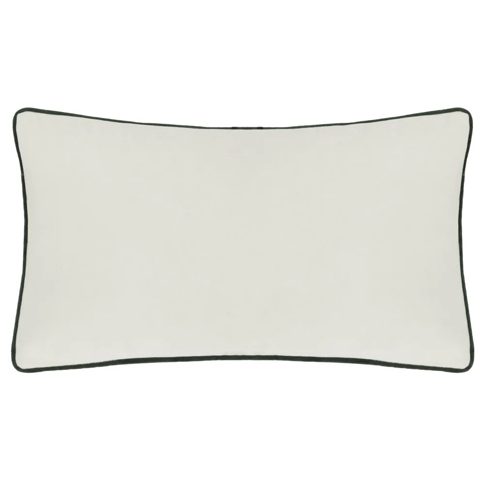 Lodge Wood Fox Embroidered Cushion Oak Green