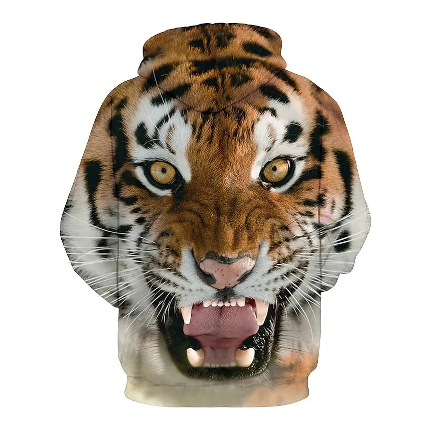 Men's Animal Patterned 3D Tiger Hoodie