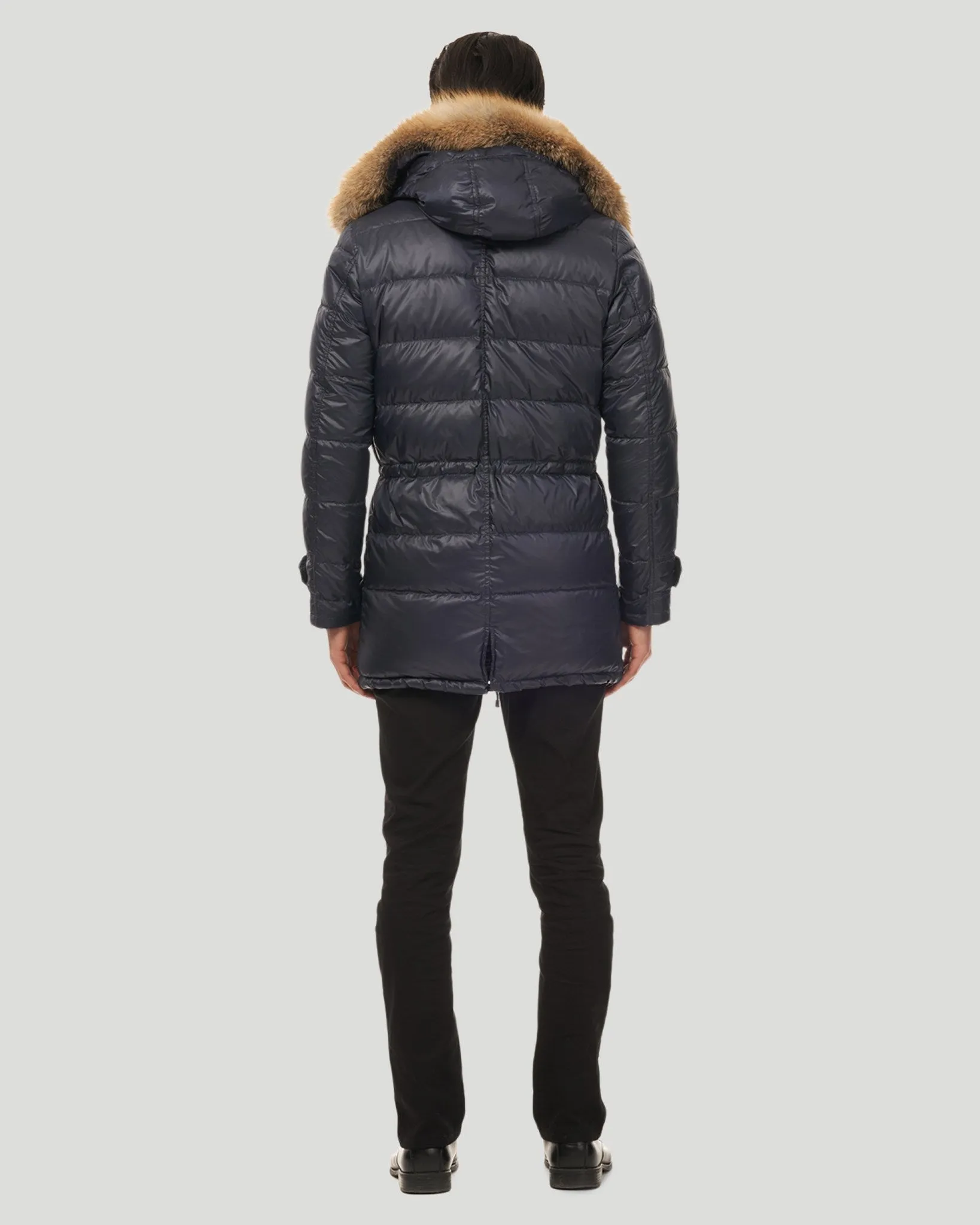 Men's Après-Ski Jacket with Detachable Fox Trim Hood