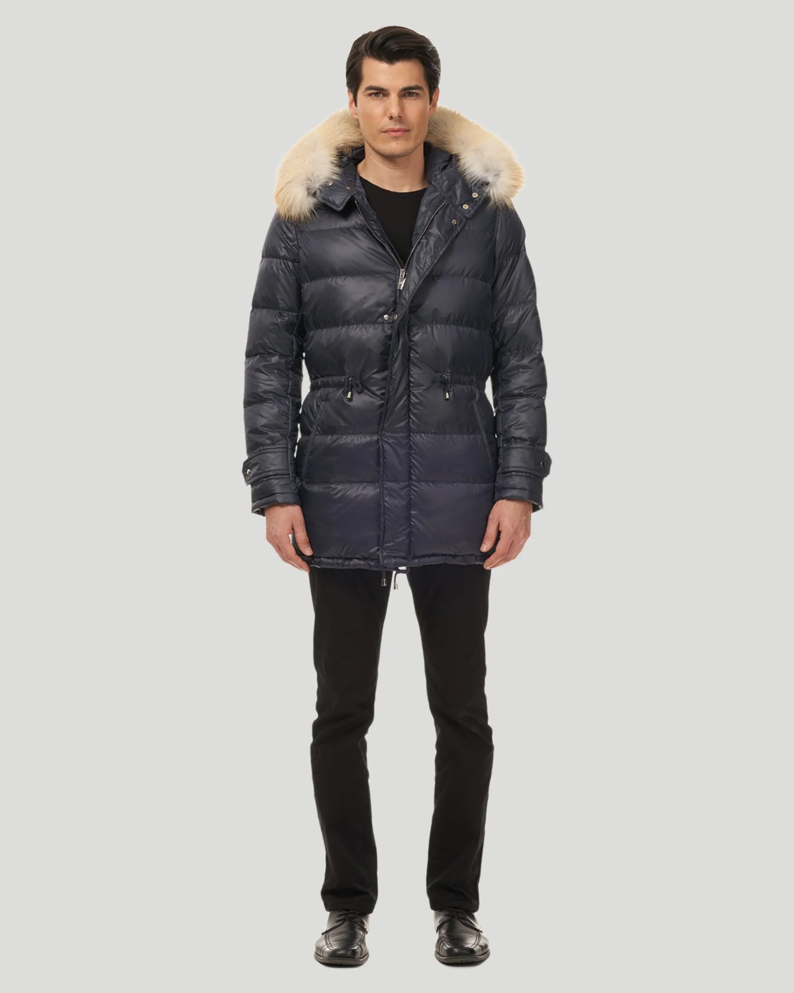 Men's Après-Ski Jacket with Detachable Fox Trim Hood