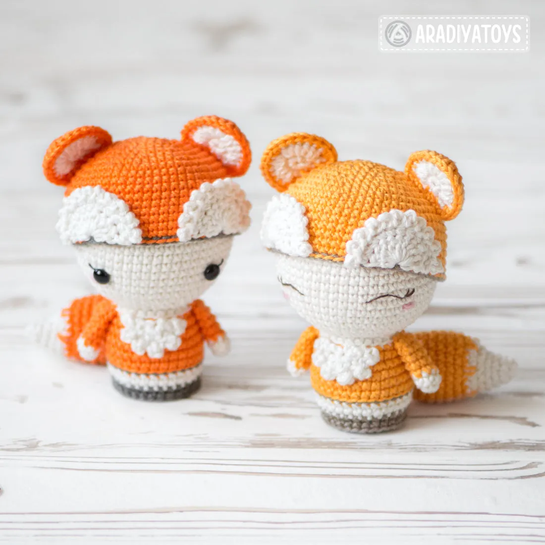 Mini Laura the Fox from "AradiyaToys Minis” collection / mini doll crochet pattern by AradiyaToys (Amigurumi tutorial PDF file)