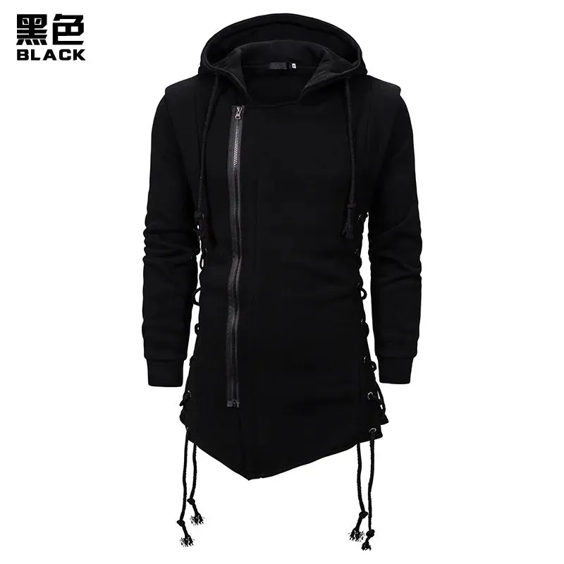 New Spring Autumn Men Hooded Hoodies Sweatshirts Casual Solid Long Sleeve Hoodies Men Fashion Zippers Loose Streetwear Outerwear