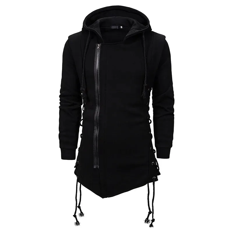 New Spring Autumn Men Hooded Hoodies Sweatshirts Casual Solid Long Sleeve Hoodies Men Fashion Zippers Loose Streetwear Outerwear