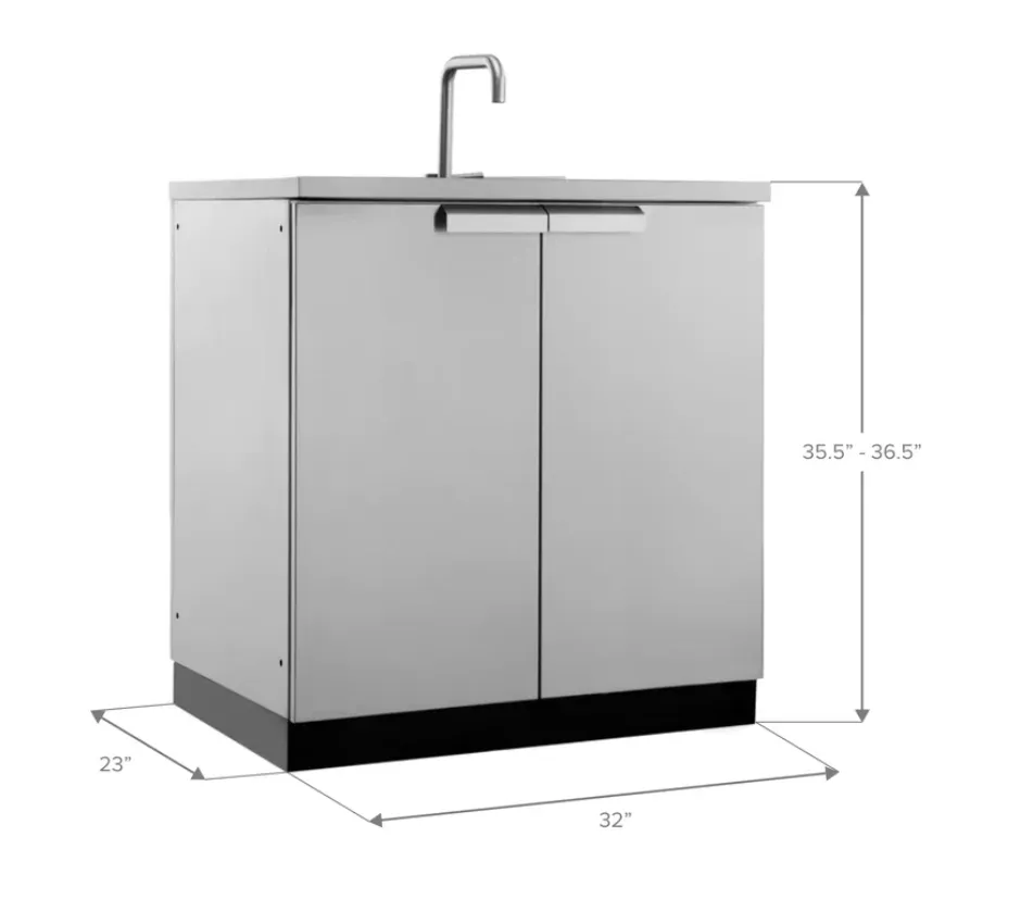 Newage Products 32 Inch Outdoor Kitchen Stainless Steel Sink Cabinet - 70002