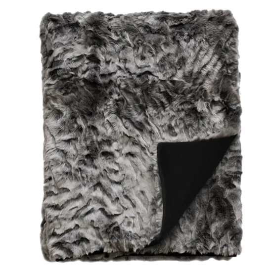 Pewter Chinchilla Faux Fur Rect