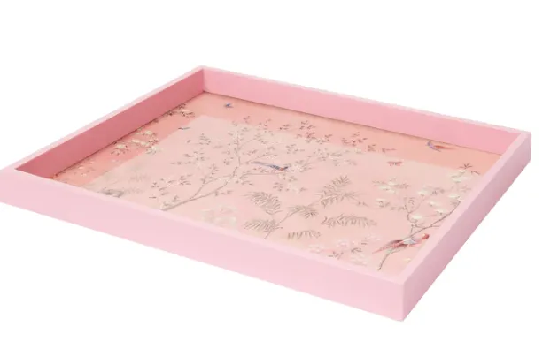 Pink Chinoiserie Tray, Medium