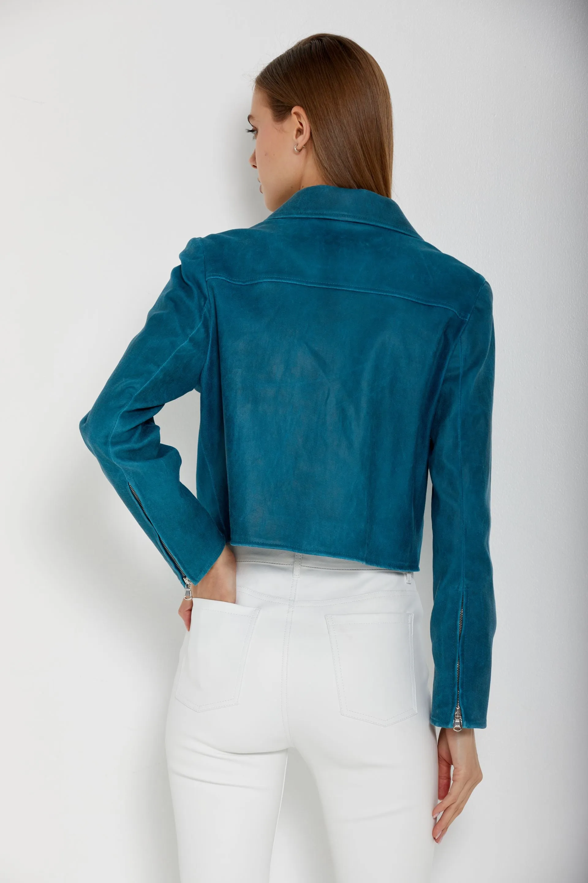 Relaxed Flight Jacket-Teal