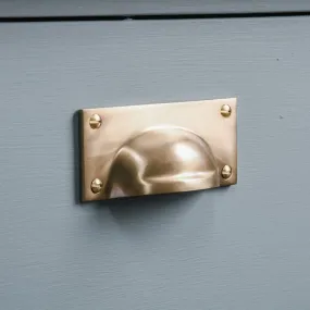 Satin Brass Hooded Drawer Handle