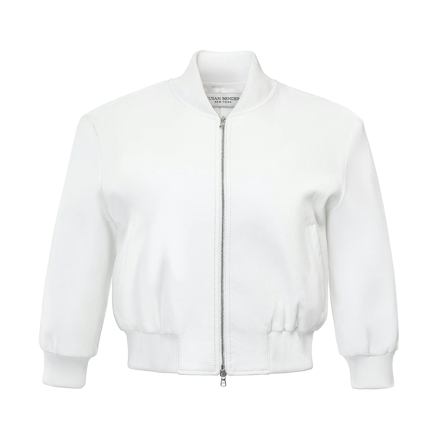 Short Sleeve Bomber-White