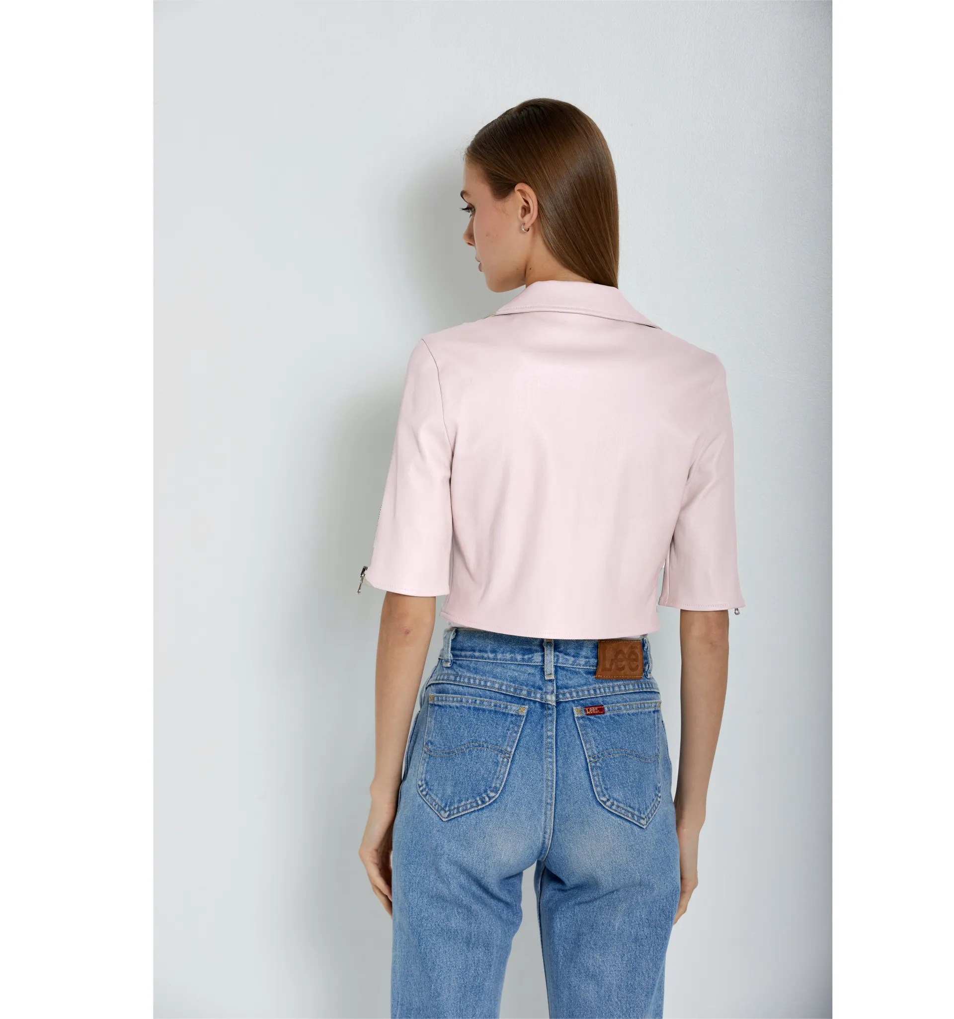 Short Sleeve Moto-Pale Pink