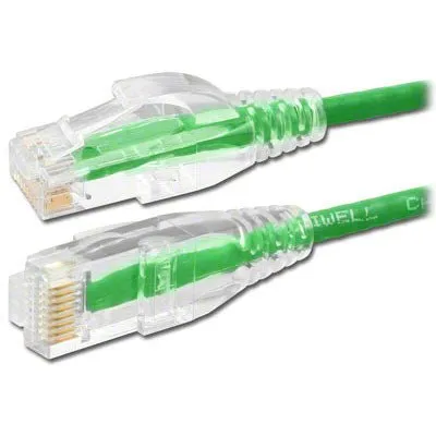 Slim Cat6 UTP Ethernet Patch Cord, 1' Green