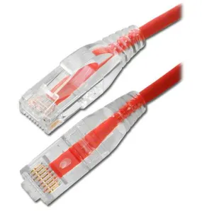 Slim Cat6 UTP Ethernet Patch Cord, 1' Red