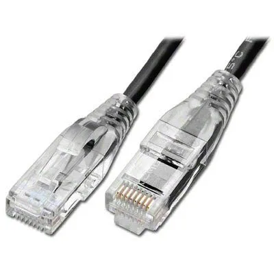 Slim Cat6 UTP Ethernet Patch Cord, 15' Black