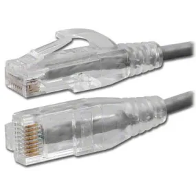 Slim Cat6 UTP Ethernet Patch Cord, 6' Gray