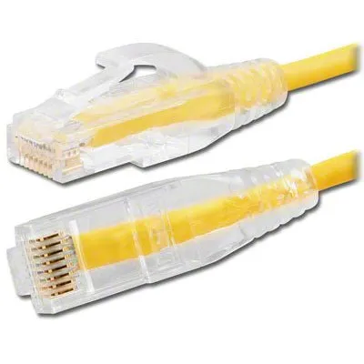 Slim Cat6 UTP Ethernet Patch Cord, 7' Yellow