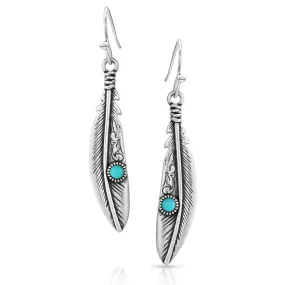 SOLO FLIGHT FEATHER EARRINGS W/ TURQUOISE