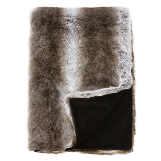 Striped Elk Faux Fur Rect