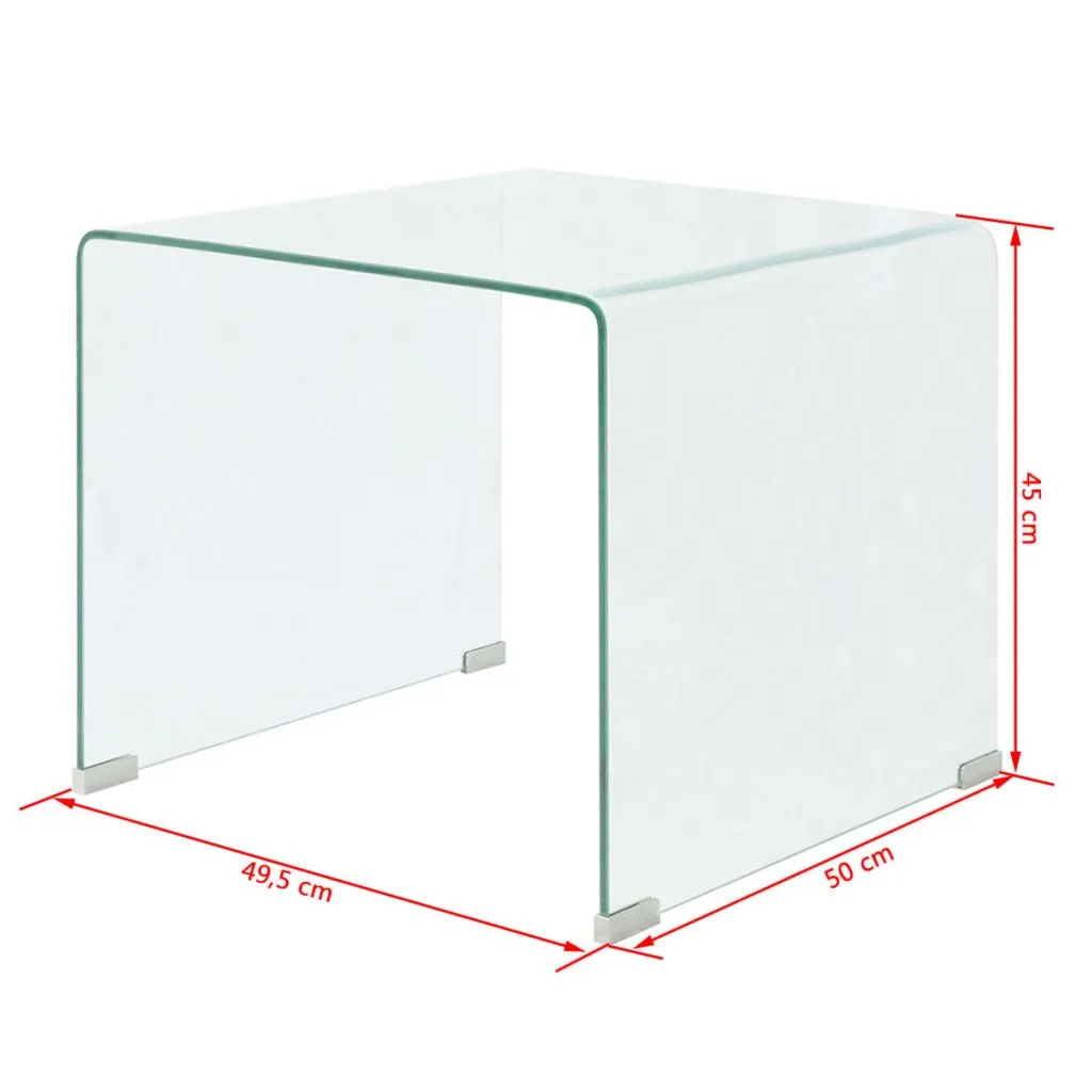 vidaXL Coffee Table Tempered Glass 49.5x50x45 cm Clear