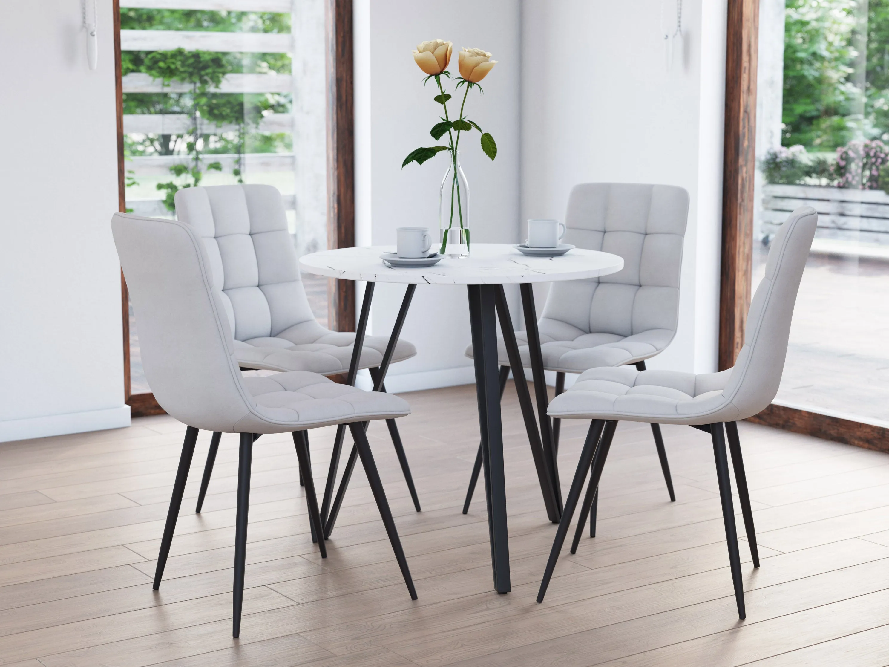 White Marble Small Round Dining Table