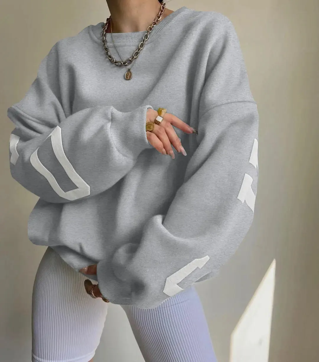 Women's Casual Fashion Print Thickened Versatile Sweatshirt